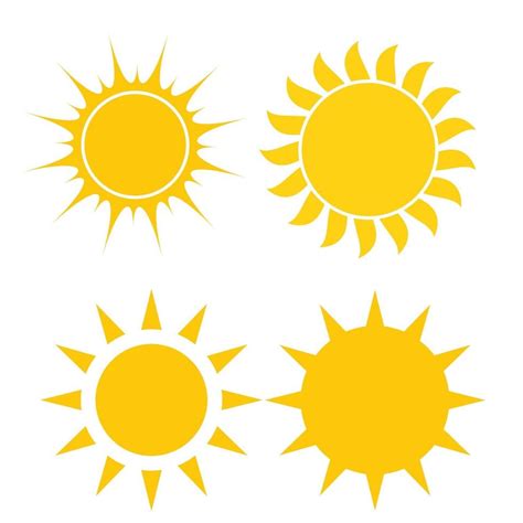 Abstract Simply Sun Icon Sign Collection Set Vector Illustration ...