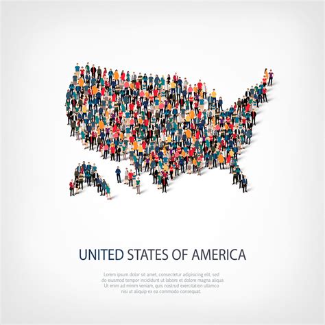 Premium Vector People Map Country America Usa