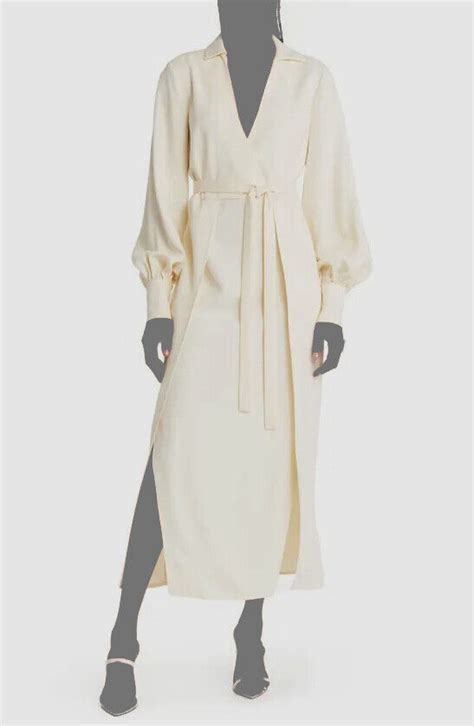 695 ALEXIS Women S White Collared Long Sleeve Dress Size Small EBay