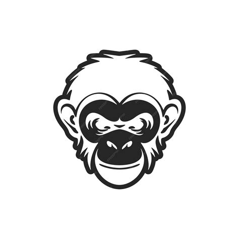 Um Elegante Logotipo De Macaco Preto E Branco Para Representar Sua