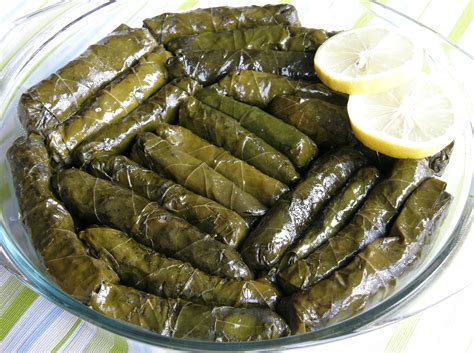 Vine Leaf Rolls Stuffed With Flavored Rice Mediterranean Cuisine