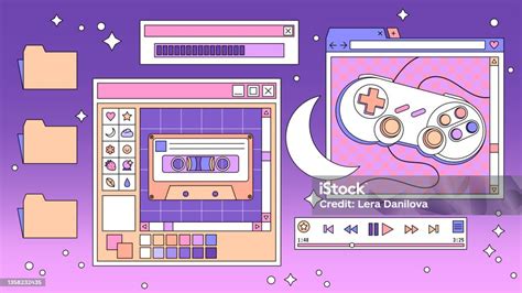 Linear Retro Vaporwave Desktop Wallpaper Abstract Vintage Aesthetic ...