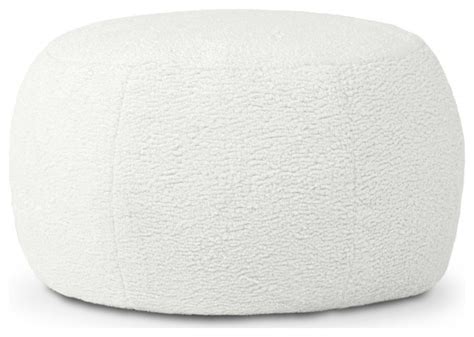 Jaxx Ellis Ottoman Shearling Faux Lamb Plush Pouf Large Transitional