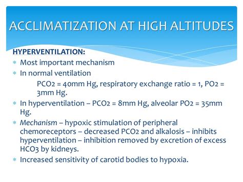 Respiratory Physiology At High Altitudes