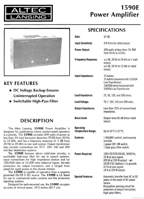 Altec Maintenance Manual