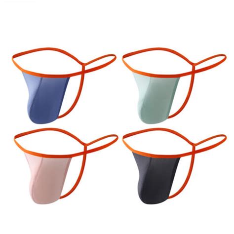 Culotte Taille Basse En Soie Glac E Pour Hommes Micro Bikini T Back Sous Ebay