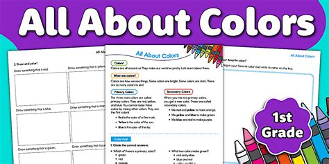 grade   colors worksheet