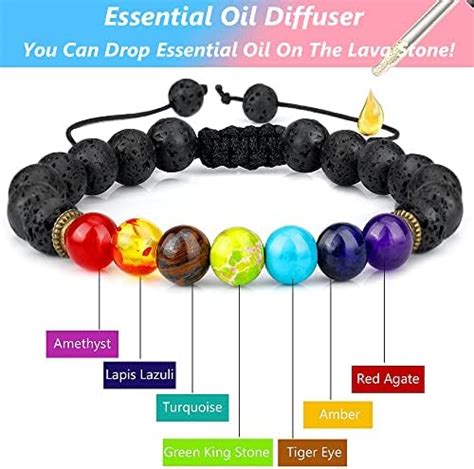 Aieraczy 7 Chakren Armband 3 Stück 7 Chakra Armband Echte Steine Yoga