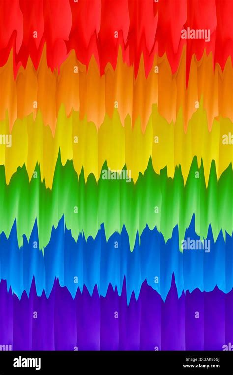 Motion Blurred Picture Of A Gay Rainbow Flag During Pride Parade Concept Of Lgbt Rights Stock