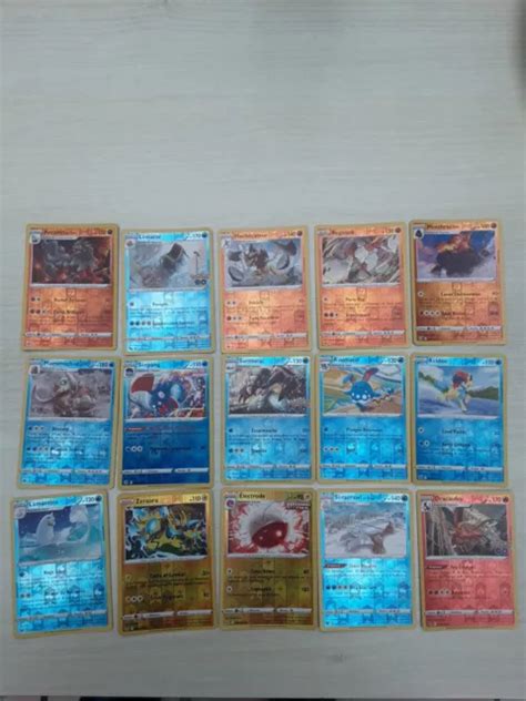 Lot De Cartes Pok Mon Brillantes Holo Ou Reverse Rares Toile Noire