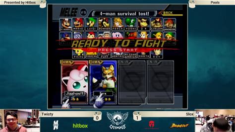 Olympus Slox Fox Vs Twisty Jigglypuff SSBM Pools Smash Melee