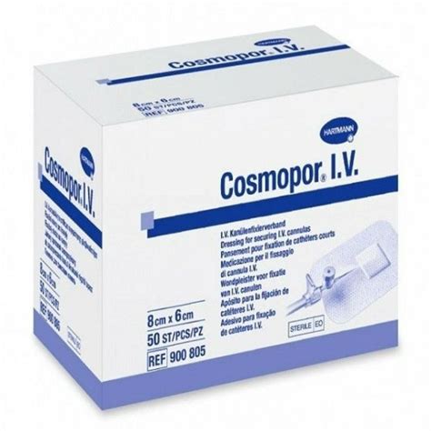 Cosmopor I.V. Повязка для фиксации катетера, 8 х 6 см, 50 шт. купить по ...