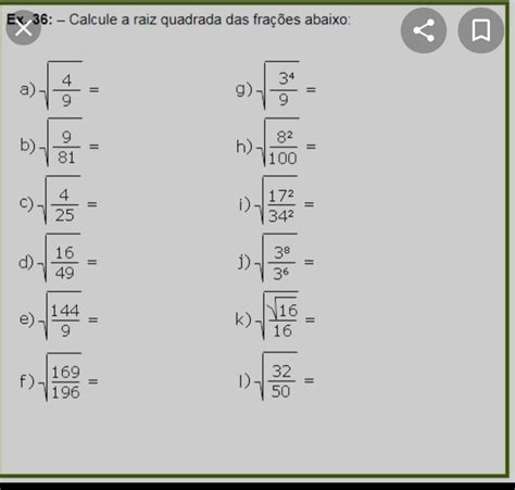 Raiz Quadrada Com Frações - 10