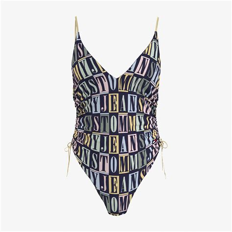 Tommy Hilfiger Plunge One Piece Kadın Siyah Mayo KADIN Mayo Bikini