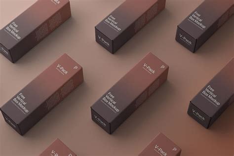 Top Side View Of Vertical Grid Box Packaging Mockup Free Download