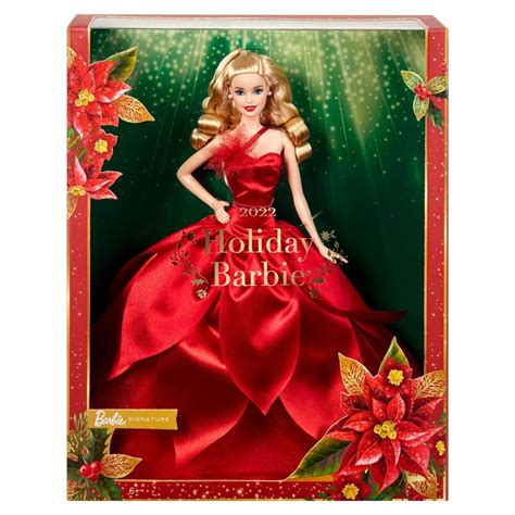 Poupée Barbie Signature Barbie Joyeux Noël Blonde Rouge Poupée à la Fnac