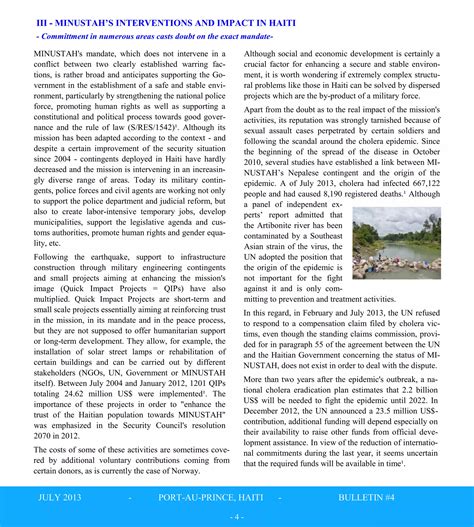 MINUSTAH A FINANCIAL OVERVIEW OF PEACEKEEPING IN HAITI | PDF