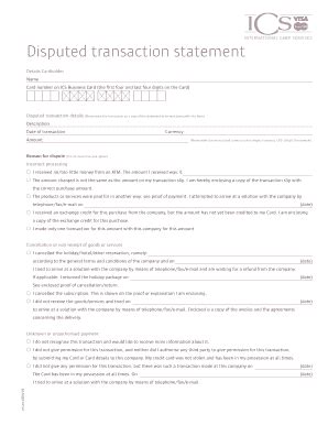 Fillable Online Disputed Transaction Statement Fax Email Print PdfFiller