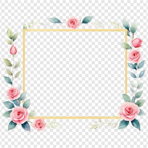 Premium Psd Watercolor Rose Frame