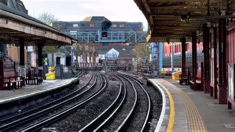 platform  london underground station typical view london uk