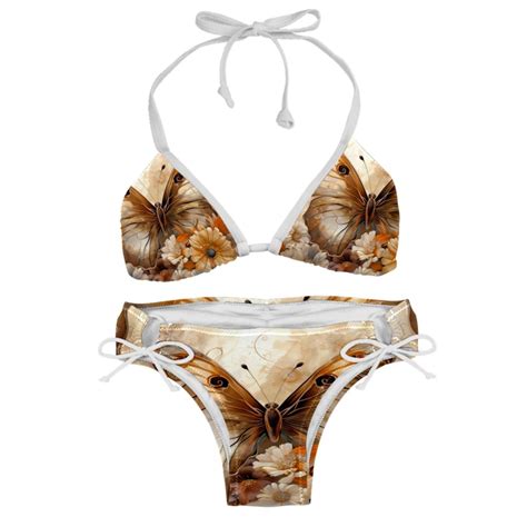 Butterfly Fission Diagram Swimsuit Women Bikinis Detachable Sponge Adjustable Strap Bikini Set