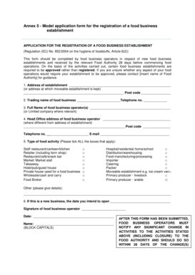 Fillable Online Annex Model Application Form For The Registration