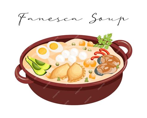Premium Vector | Soup fanesca, latin american cuisine. national cuisine