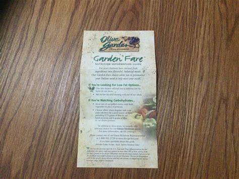 Olive Garden Menu Nutrition Guide