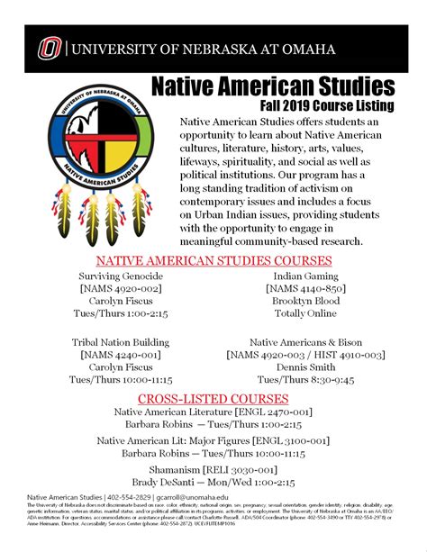 Course Offerings | Native American Studies | University of Nebraska Omaha