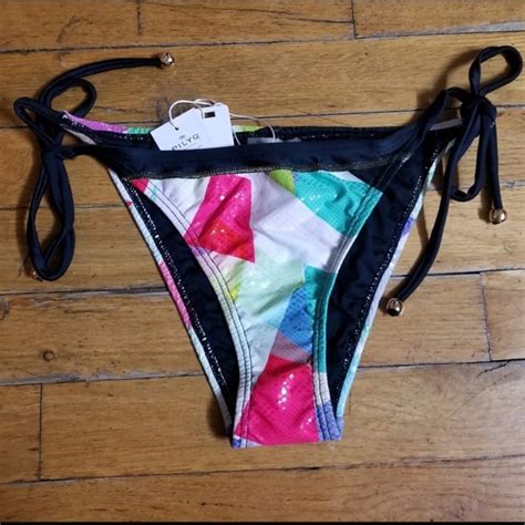 Pilyq Swim Pilyq Multicolor Snakeskin Tie Teeny Bikini Bottom Size L Poshmark