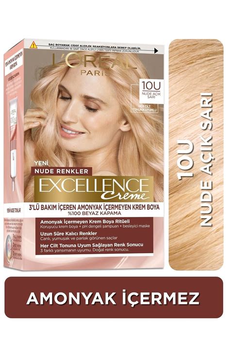 L Oreal Paris Excellence Creme Saç Boyası 10u Nude Açık Sarı Fiyatı Trendyol