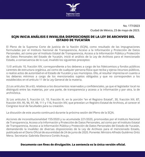 Suprema Corte on Twitter Al iniciar el análisis de la Ley de Archivos