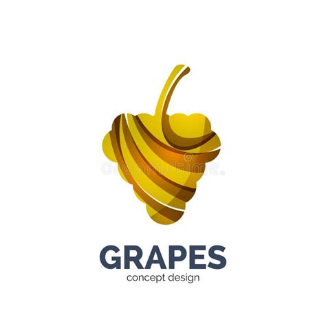 Logotipo Abstracto Creativo De La Fruta De Las Uvas Del Vector