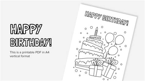 Free Happy Birthday Card Printable Pdf Black And White Outlet Websites