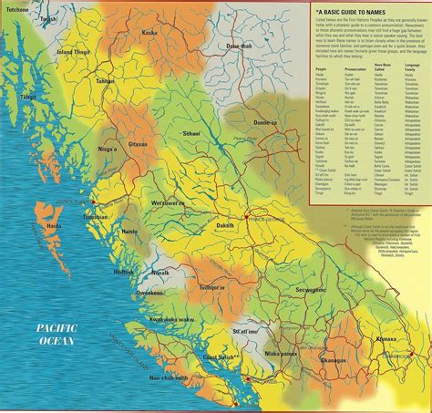 First Nations Peoples Of British Columbia Map First Nations Native