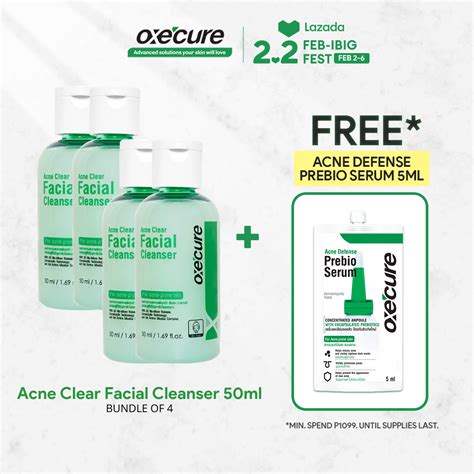 Oxecure Acne Clear Facial Cleanser 50ml Bundle Of 4 Lazada Ph