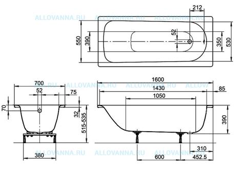 Стальная ванна Kaldewei Eurowa 311 160х70 купить в Москве по низкой ...