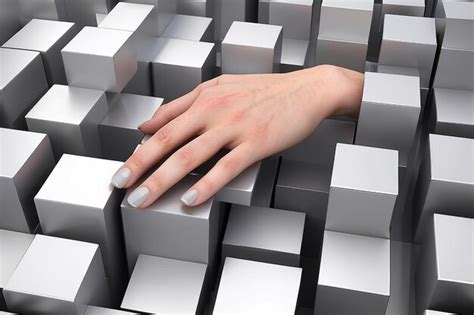 Premium Photo D Render Of Hand Surrounded By Gray Squares Stock