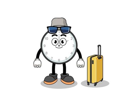 premium vector wall clock mascot  vacation