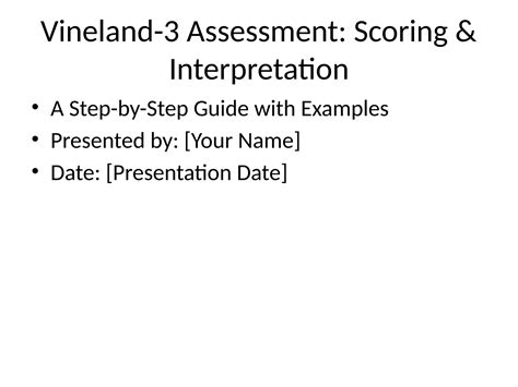 Vineland Ii Scoring Manual