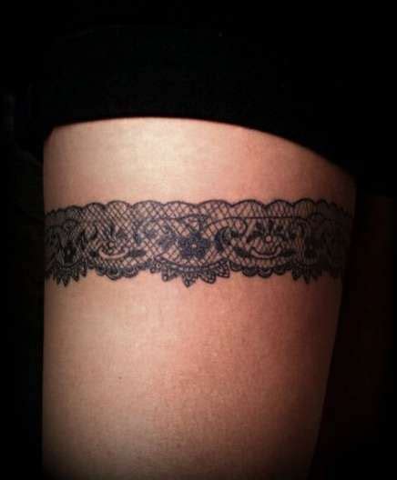 Ideas For Tattoo Thigh Women Lace Garter Lace Tattoo Lace Garter