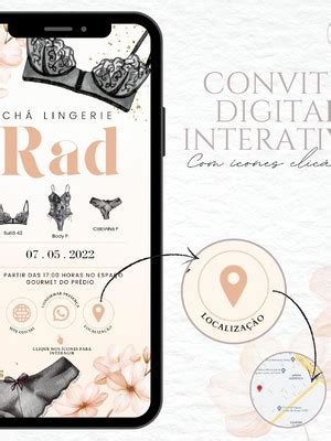CONVITE DIGITAL CHÁ DE LINGERIE Elo7 Produtos Especiais