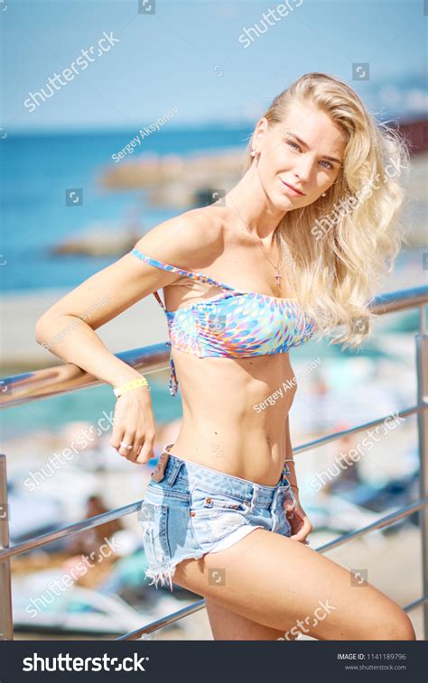 Hot Sexy Slim Blonde Posing On Stock Photo 1141189796 Shutterstock