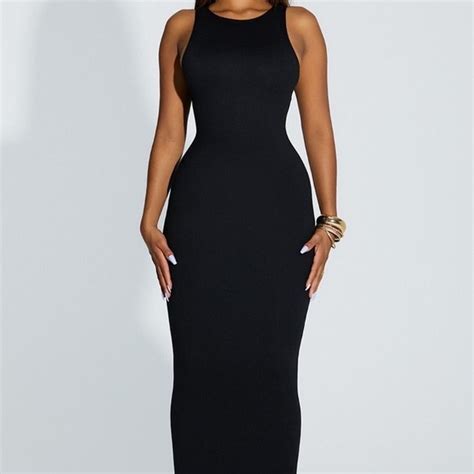 Naked Wardrobe Dresses Naked Wardrobe Suede Tight Maxi Dress In Black Poshmark