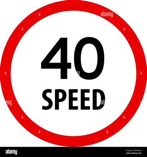 Speed Limit Traffic Signs Vector Red Circle Background Road