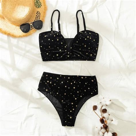 Womens Starry Print Bikini Set High Waisted Two Piece Swimsuit On Luulla