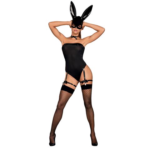 Obsessive Set F R Damen Kost M Top Qualit T Bunny Schwarz Schwarz