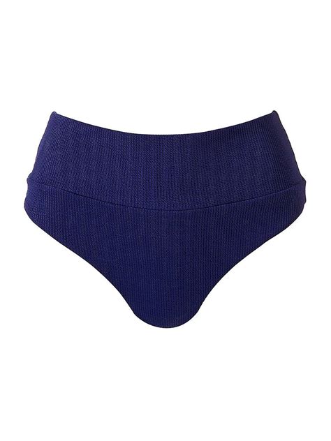 Buy Melissa Odabash Hamptons High Rise Bikini Bottoms Navy Ridges At