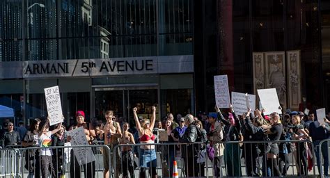 Photos Semi Nude Protesters March To Trump Tower Gothamist