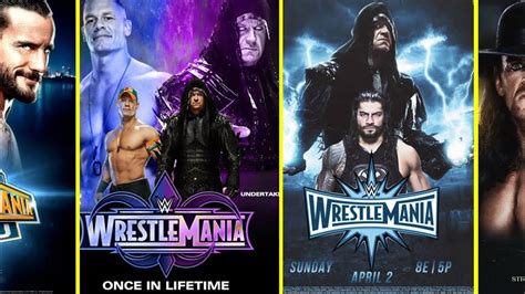 Undertaker Every WrestleMania Match Card WrestleMania 7 36 All